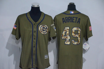 Jake Arrieta Chicago Cubs olive jersey