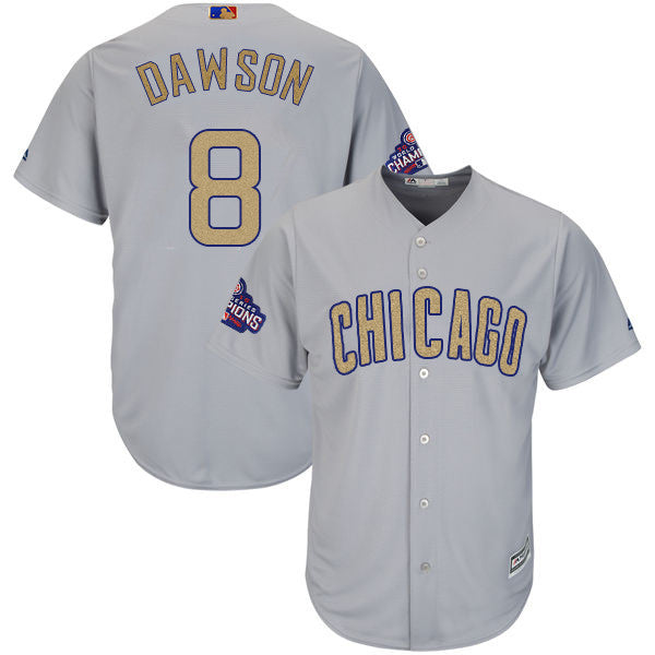 Andre Dawson World Series Champions Chicago Cubs gold jersey