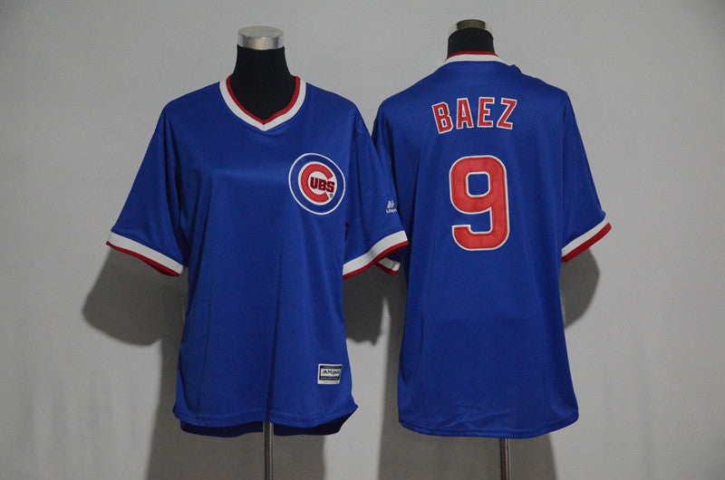 Javier Baez Chicago Cubs blue Cooperstown jersey