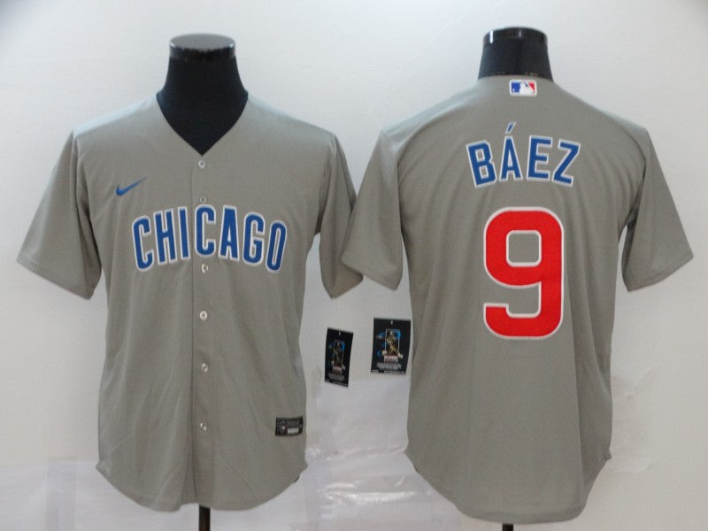Javier Baez Chicago Cubs gray jersey