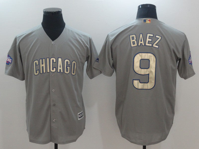 Javier Baez Chicago Cubs gray jersey