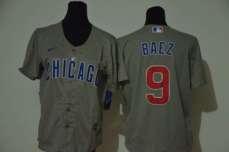 Javier Baez Chicago Cubs gray jersey