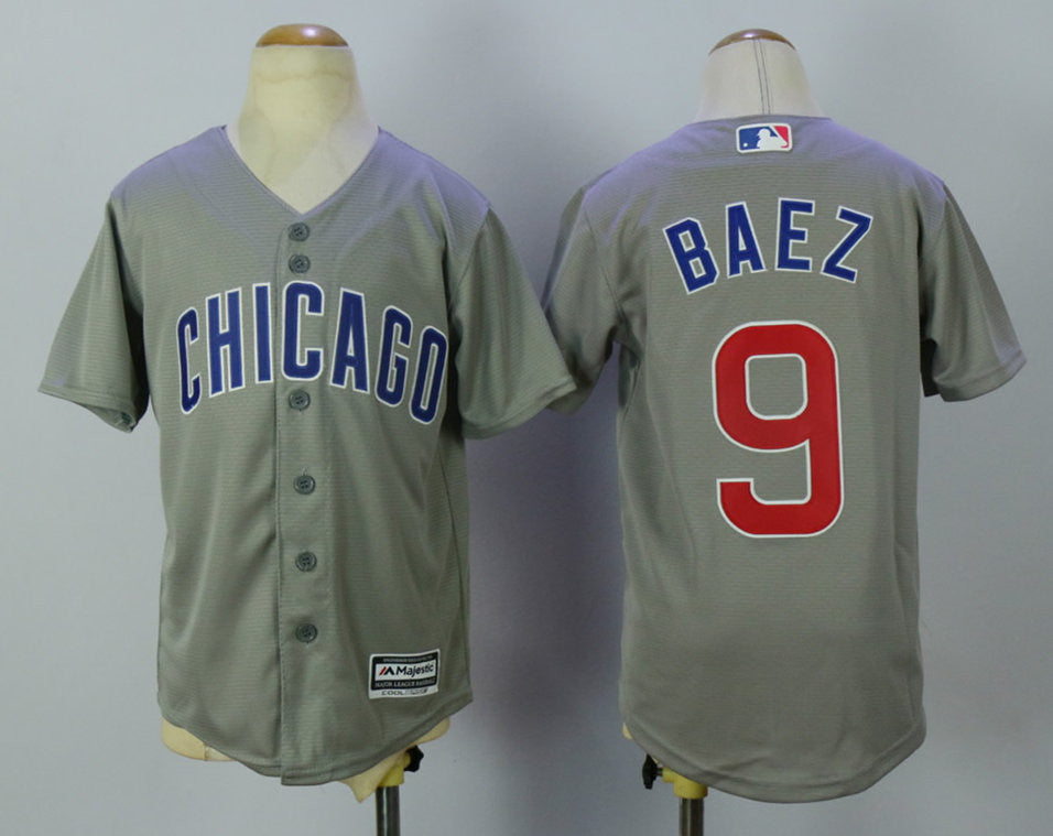 Javier Baez Chicago Cubs grey jersey