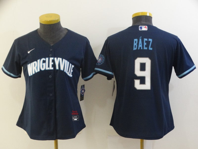 Javier Baez Chicago Cubs navy City Connect jersey