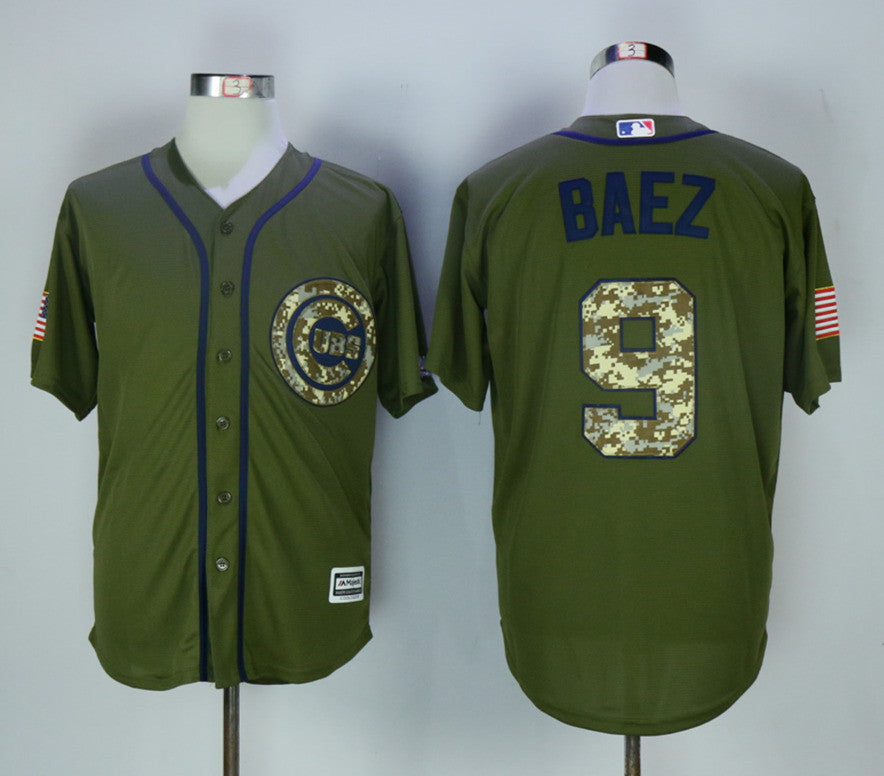 Javier Baez Chicago Cubs olive jersey