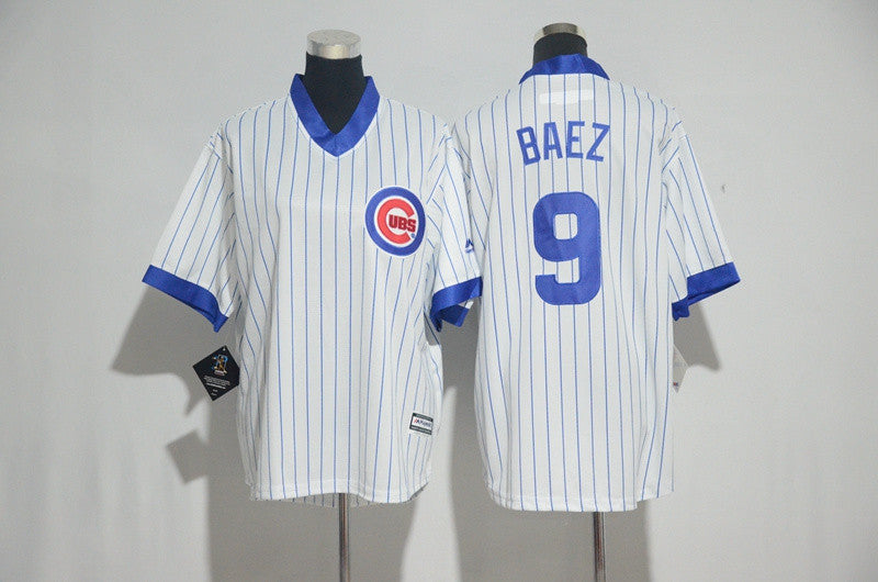 Javier Baez Chicago Cubs white Cooperstown jersey
