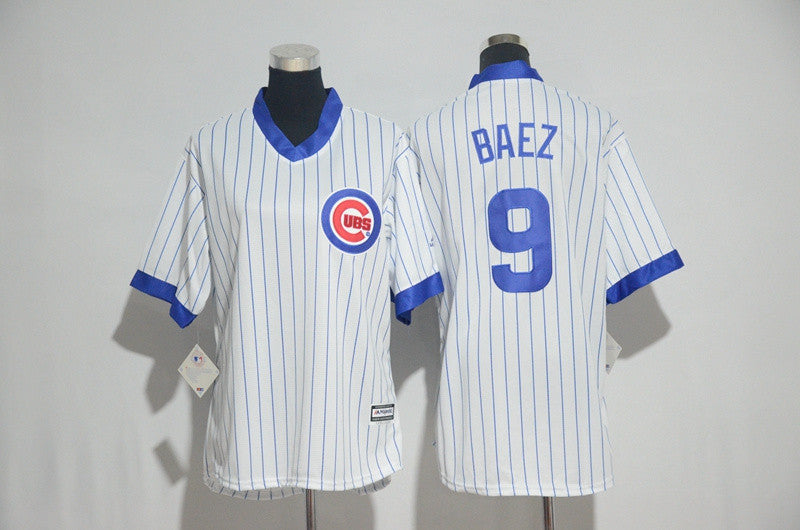 Javier Baez Chicago Cubs white Cooperstown jersey