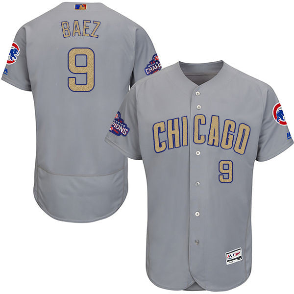 Javier Baez World Series Champions Chicago Cubs gold jersey