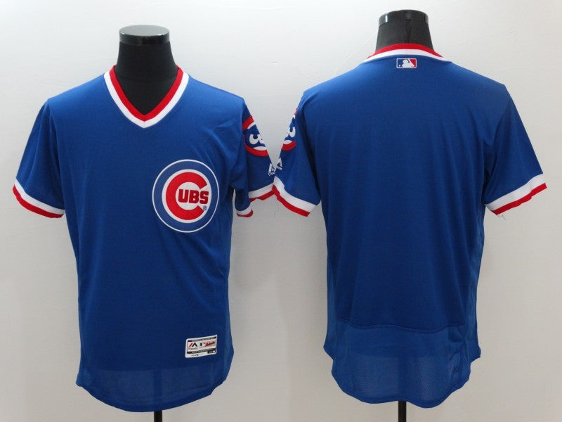 Custom Chicago Cubs blue Throwback jersey