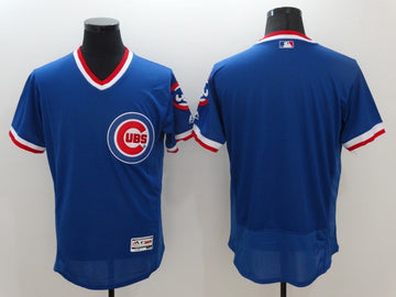 Custom Chicago Cubs blue Throwback jersey
