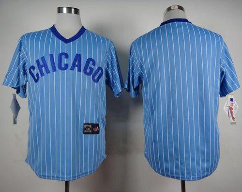 Blank Blue Chicago Cubs white Throwback jersey