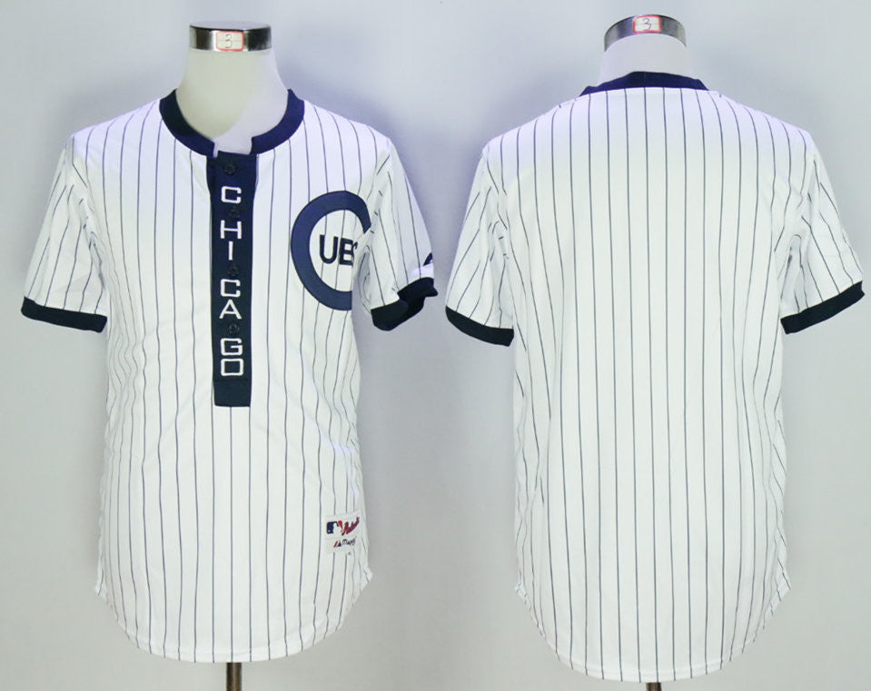 Custom Chicago Cubs white Throwback jersey
