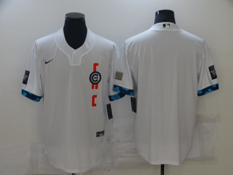 Custom Chicago Cubs white All-Star jersey