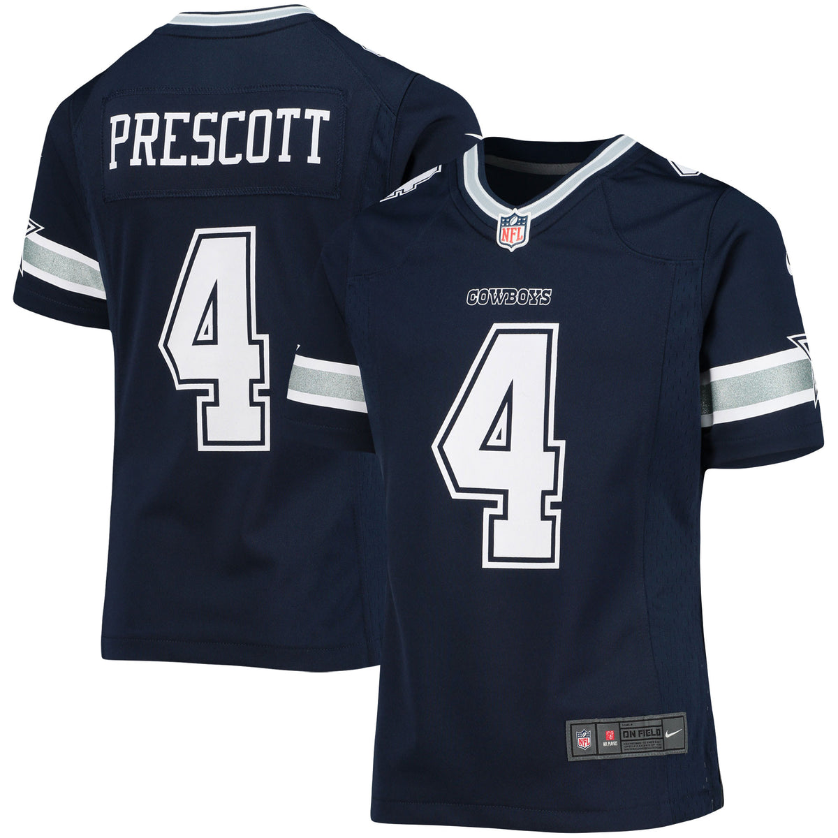 Dak Prescott Girls Dallas Cowboys navy jersey
