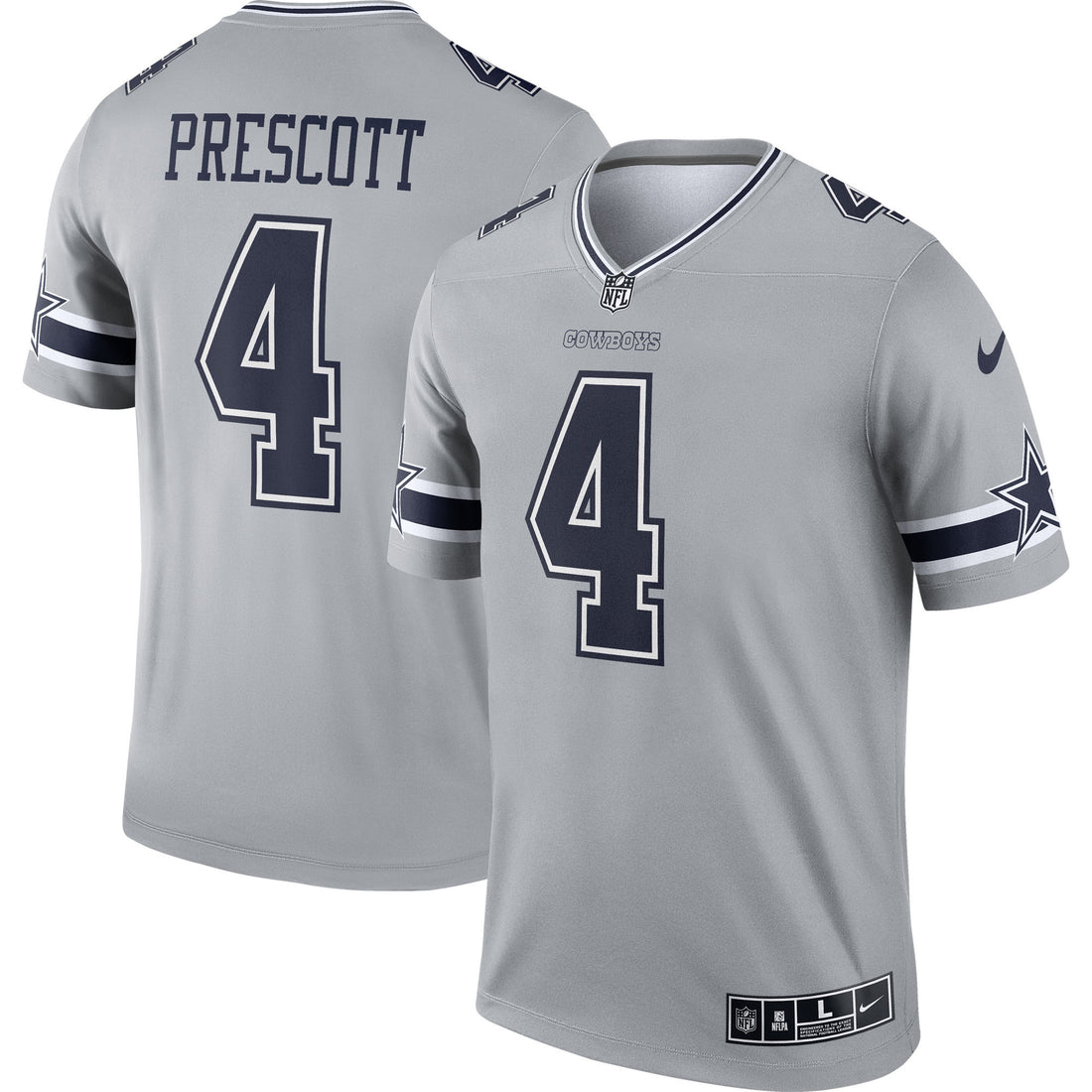 Dak Prescott Dallas Cowboys gray Inverted Legend jersey