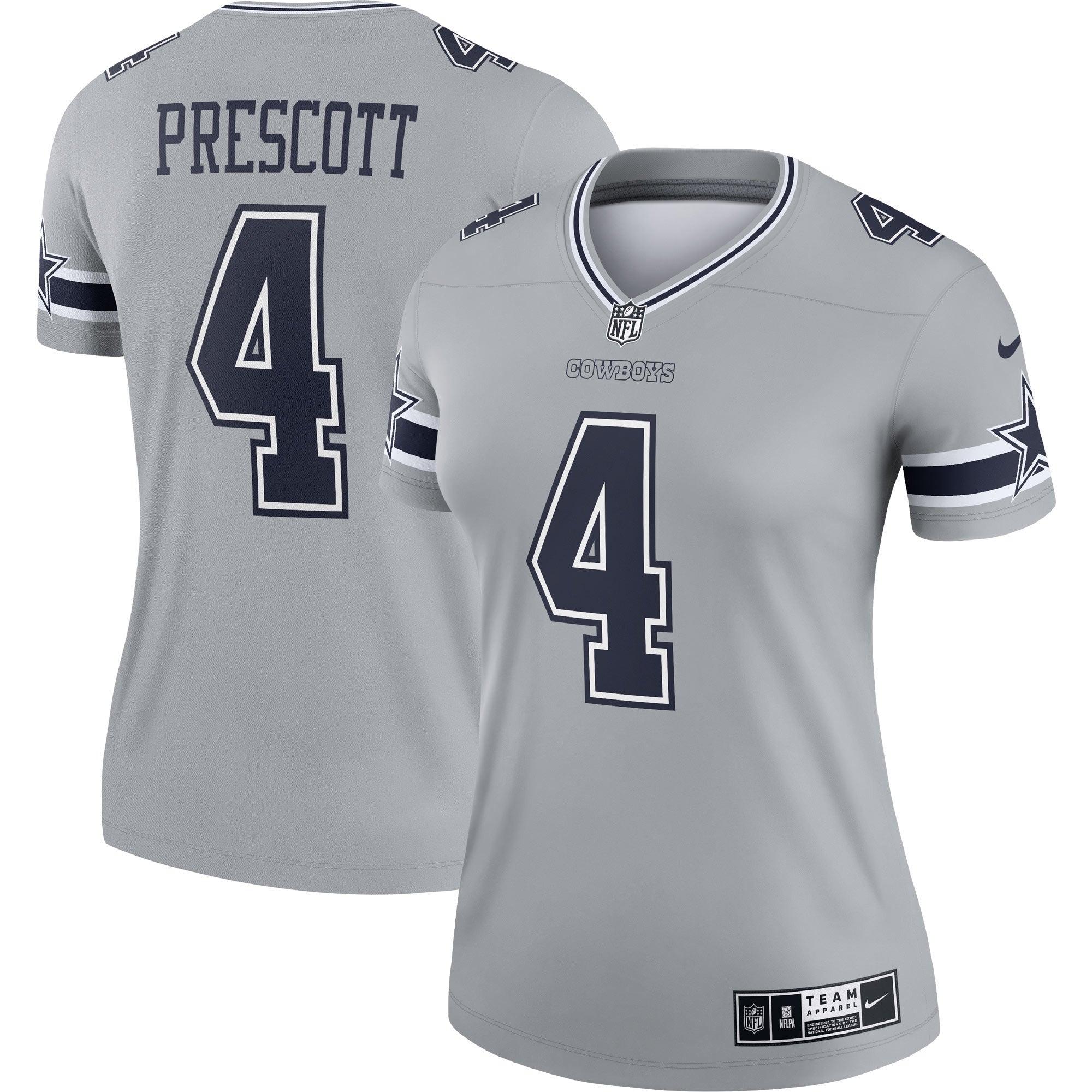 Dak Prescott Dallas Cowboys gray Inverted Legend jersey