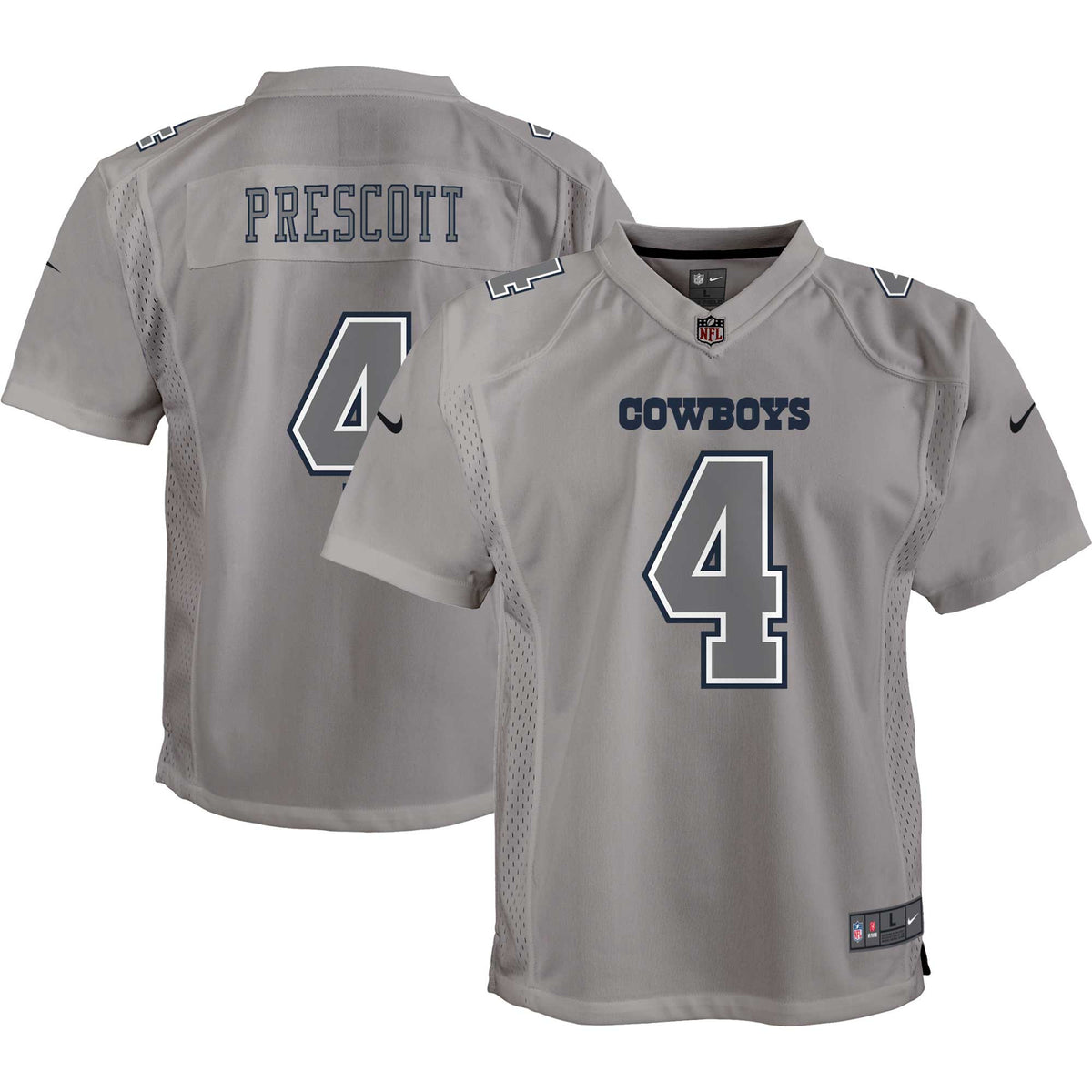 Dak Prescott Atmosphere Dallas Cowboys gray jersey