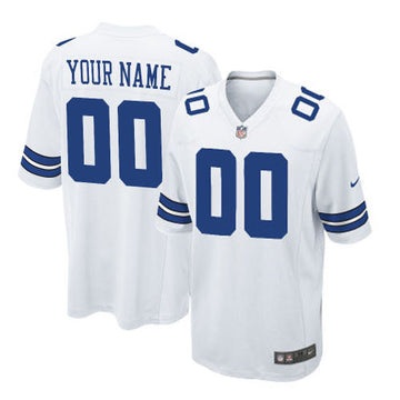 Custom Dallas Cowboys white Game jersey