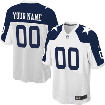 Custom Dallas Cowboys white Game jersey