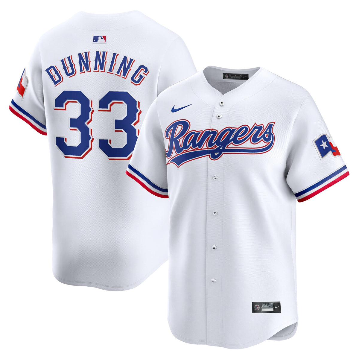 Dane Dunning Texas Rangers white Limited jersey