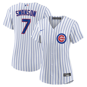 Dansby Swanson Chicago Cubs white Home jersey