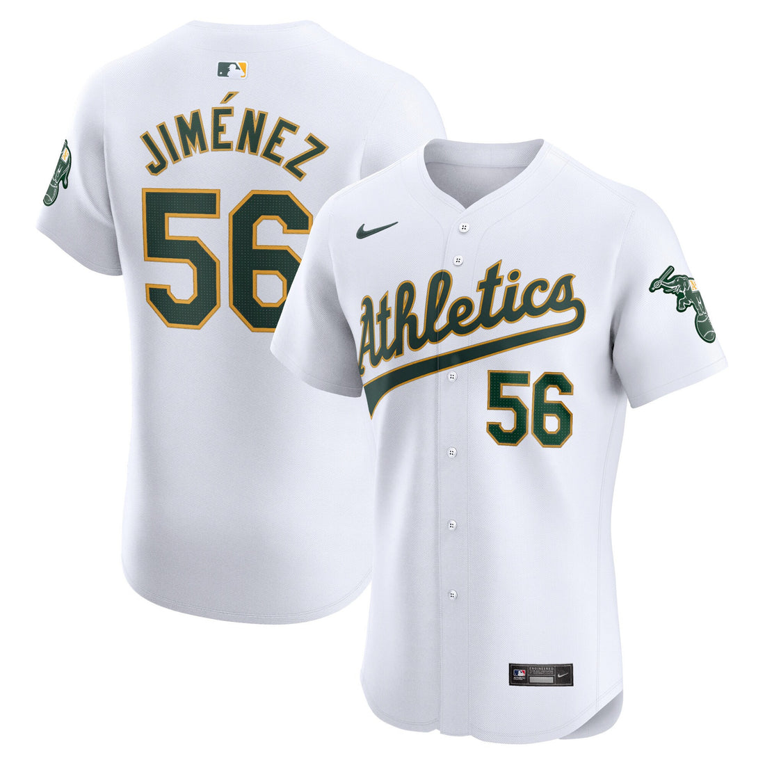 Dany Jimenez Oakland Athletics white Elite jersey