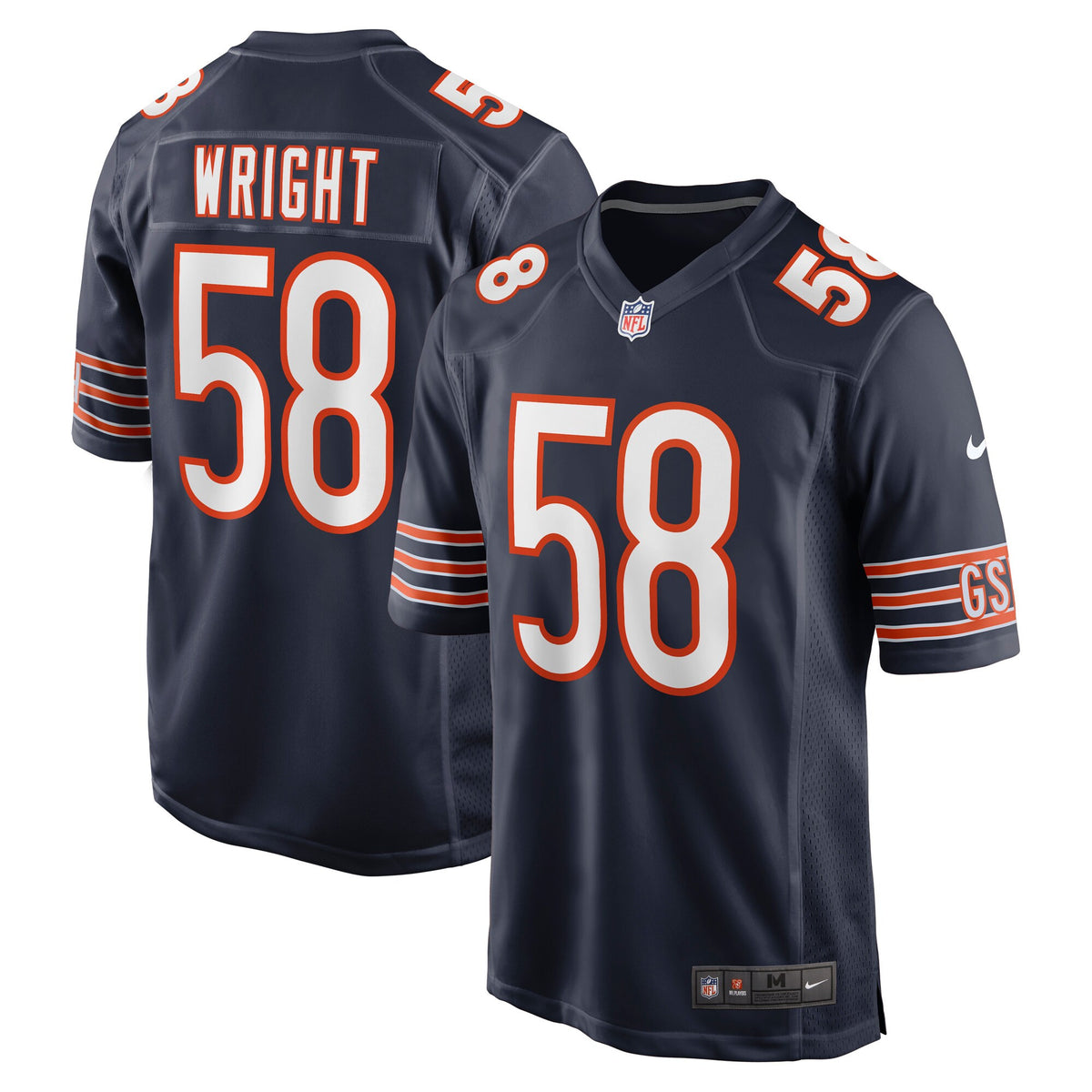 Darnell Wright Chicago Bears navy jersey