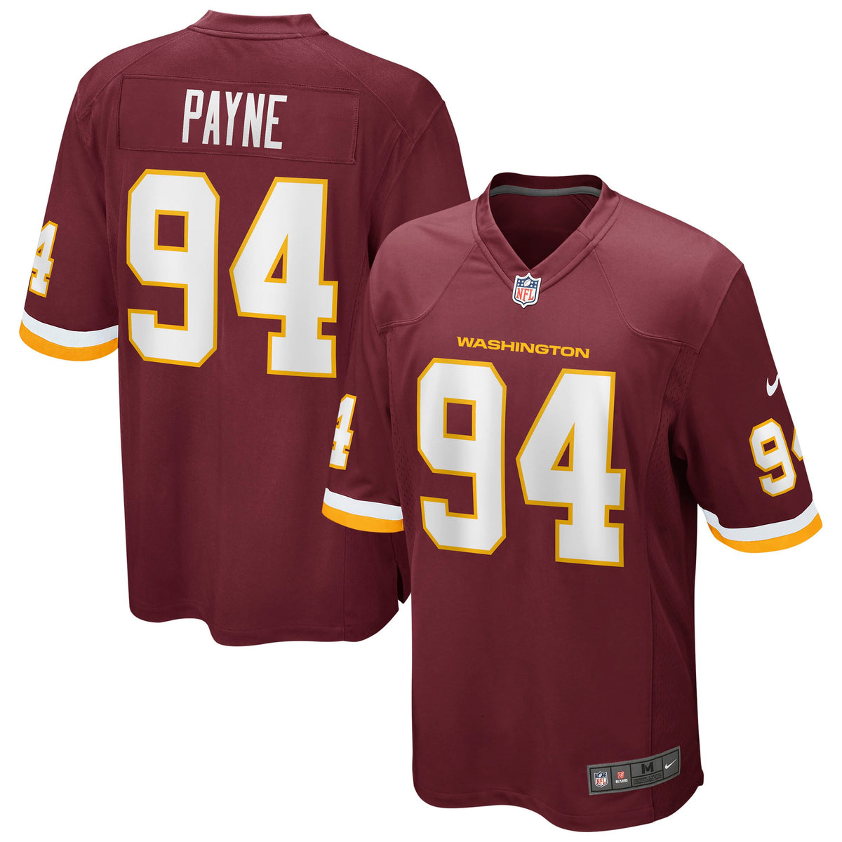 Daron Payne Washington Washington Commanders burgundy Game jersey