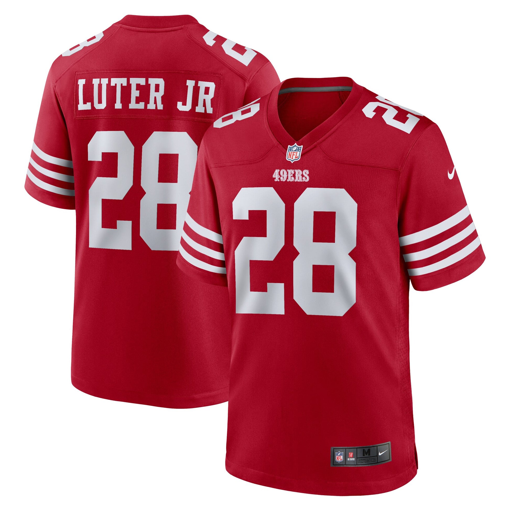 Darrell Luter Jr San Francisco 49ers scarlet jersey