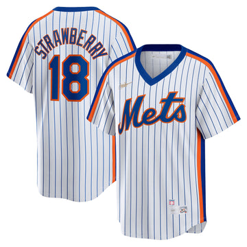 Darryl Strawberry New York Mets white Cooperstown jersey