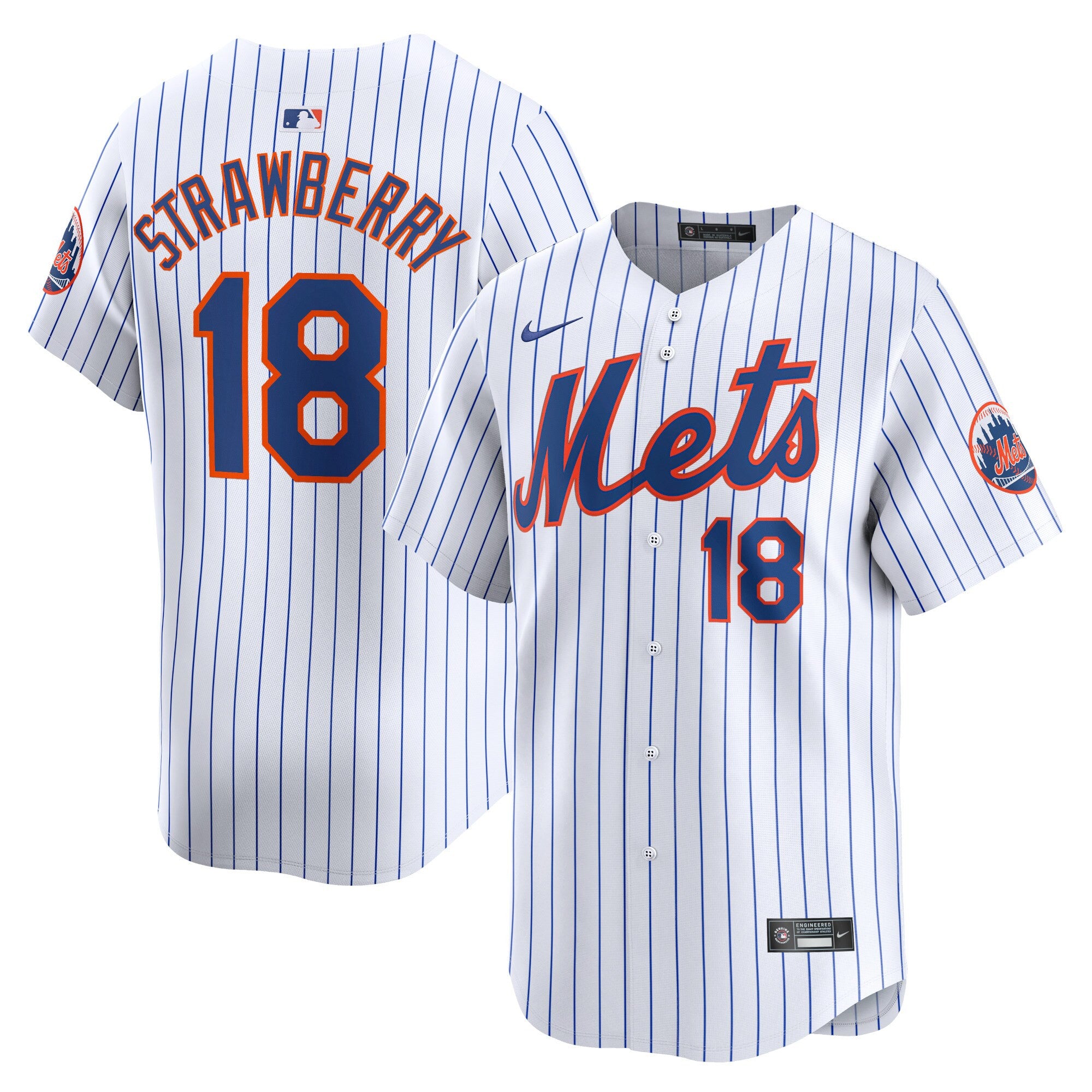 Darryl Strawberry New York Mets white Limited jersey