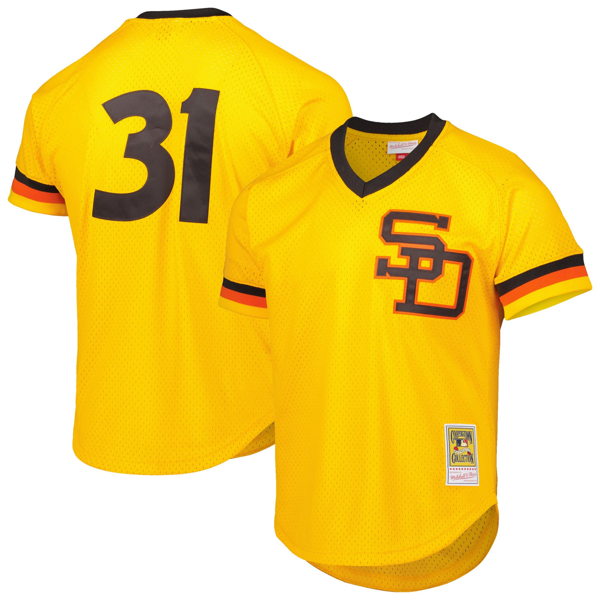 Dave Winfield San Diego Padres gold Cooperstown jersey