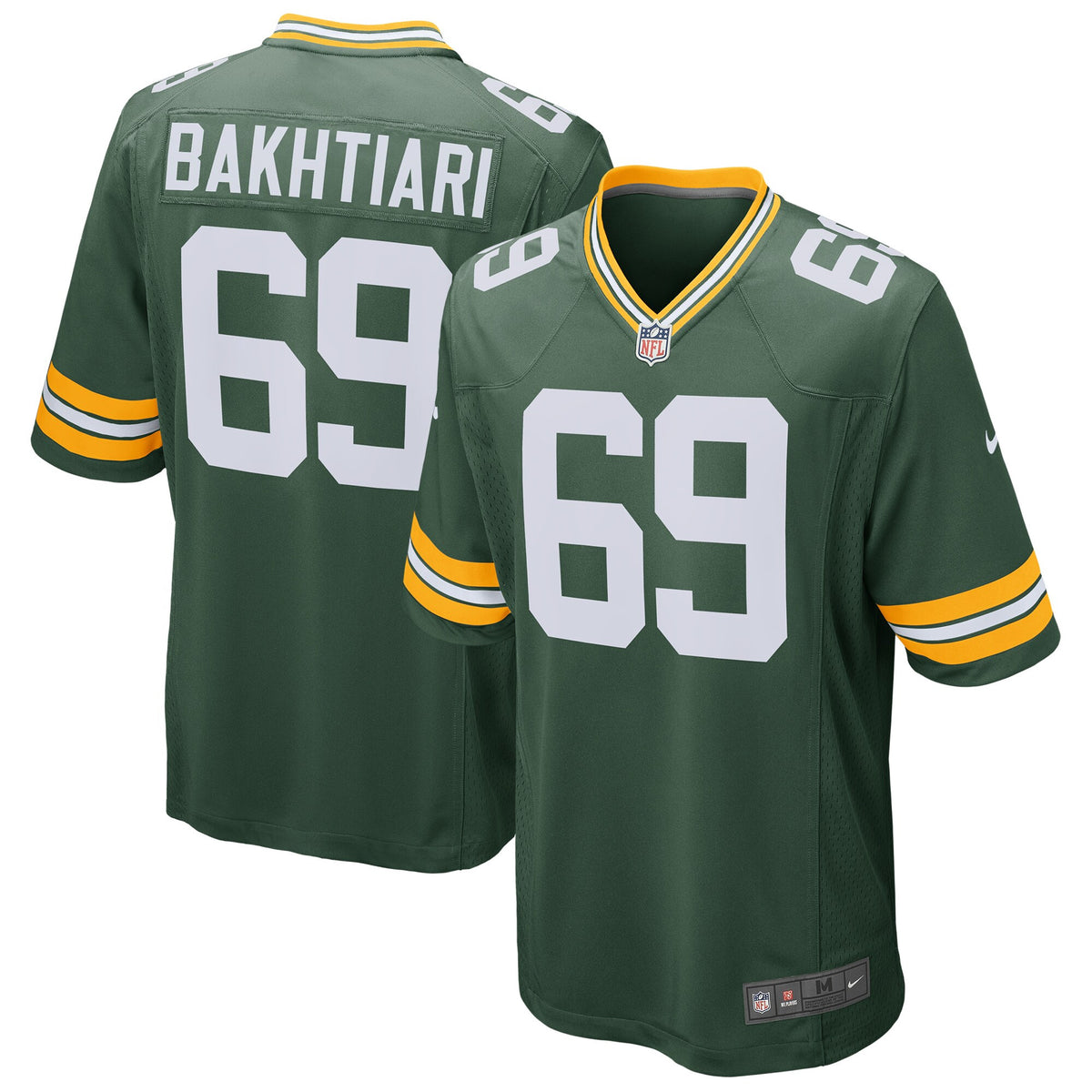 David Bakhtiari Green Bay Packers green Game jersey