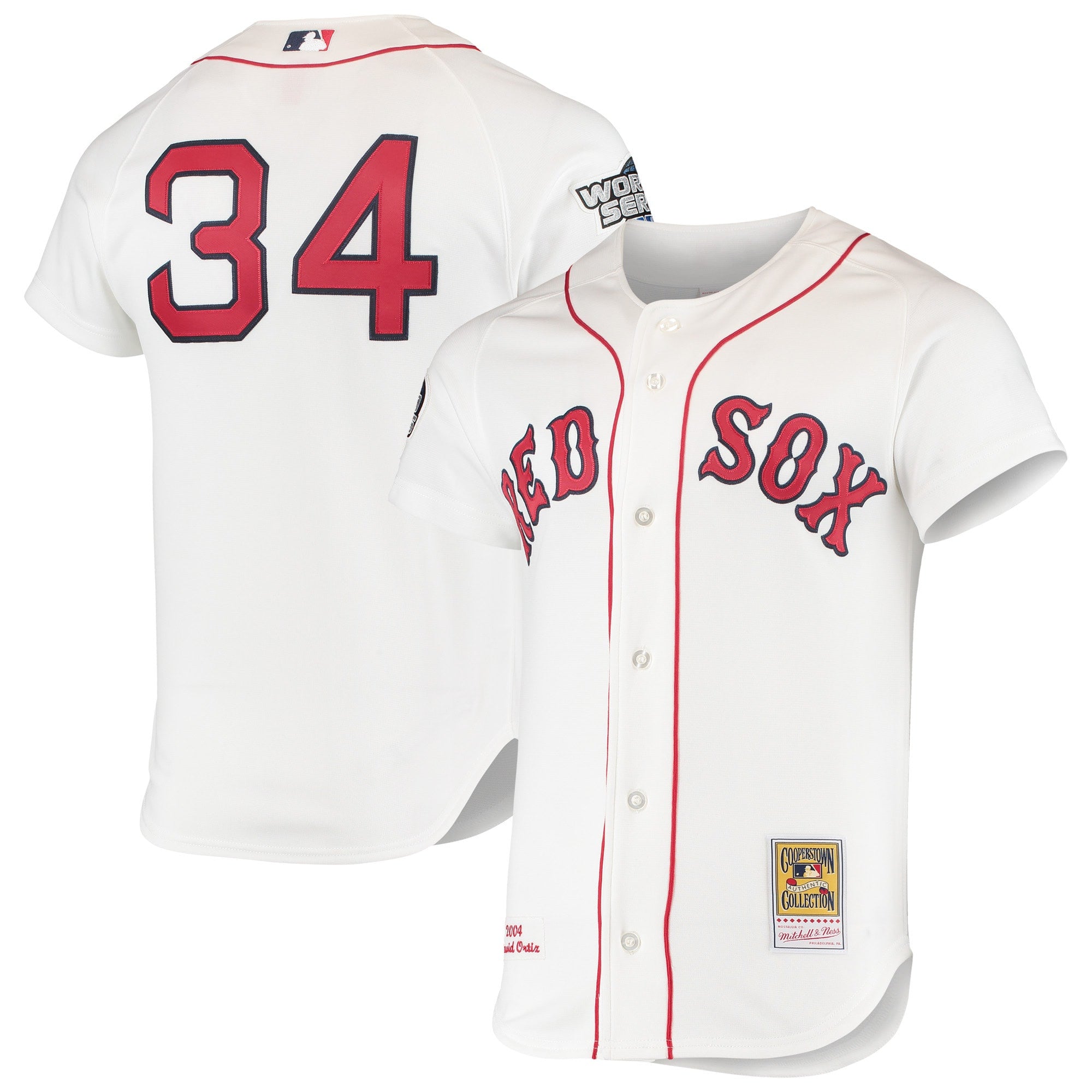 David Ortiz Boston Red Sox white Cooperstown jersey