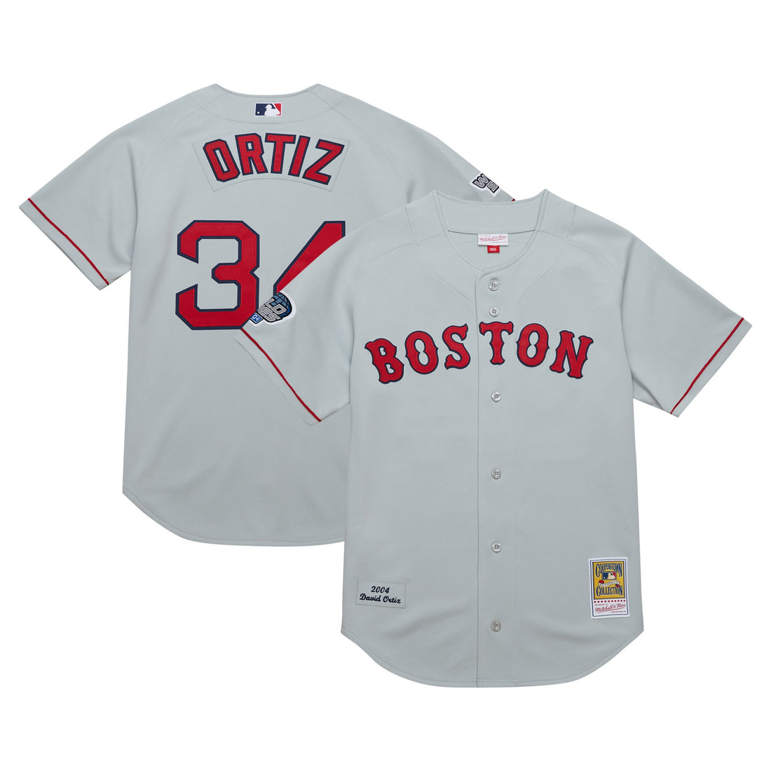 David Ortiz Boston Red Sox gray Throwback jersey