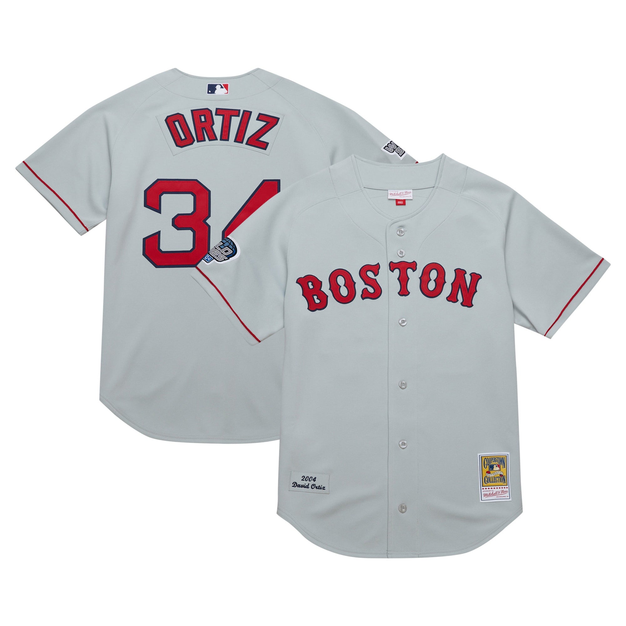 David Ortiz Boston Red Sox gray Throwback jersey