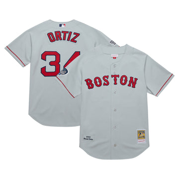 David Ortiz Boston Red Sox gray Throwback jersey