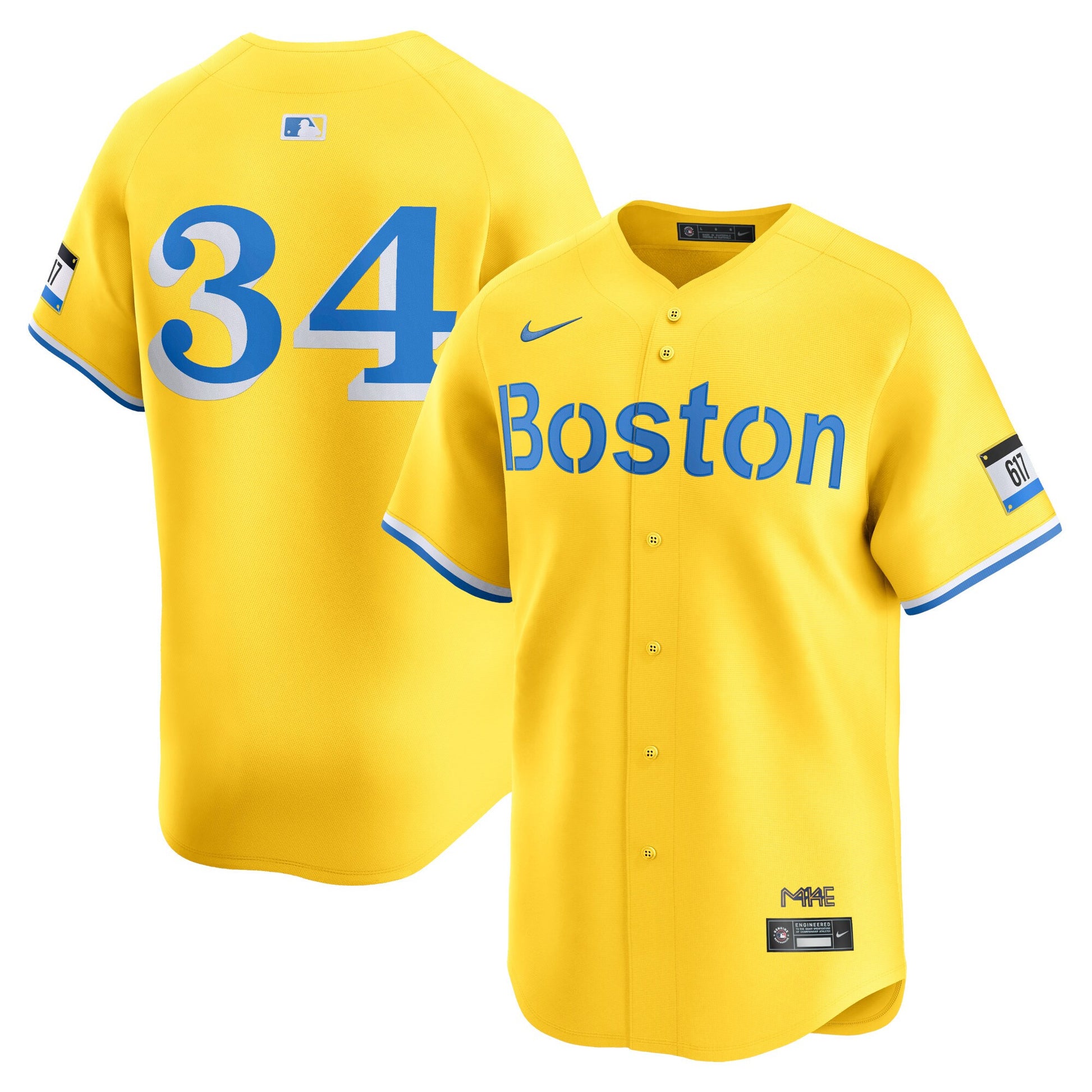 David Ortiz Boston Red Sox gold City Connect jersey