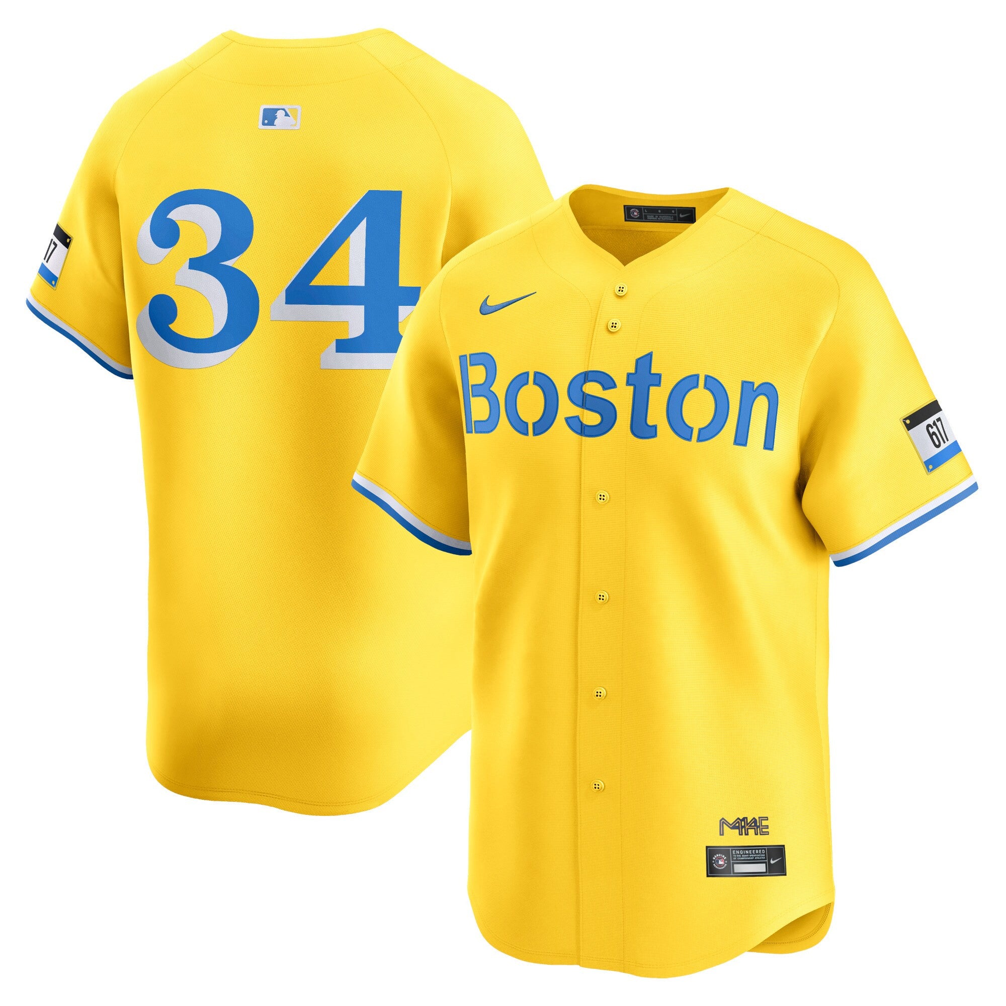 David Ortiz Boston Red Sox gold City Connect jersey