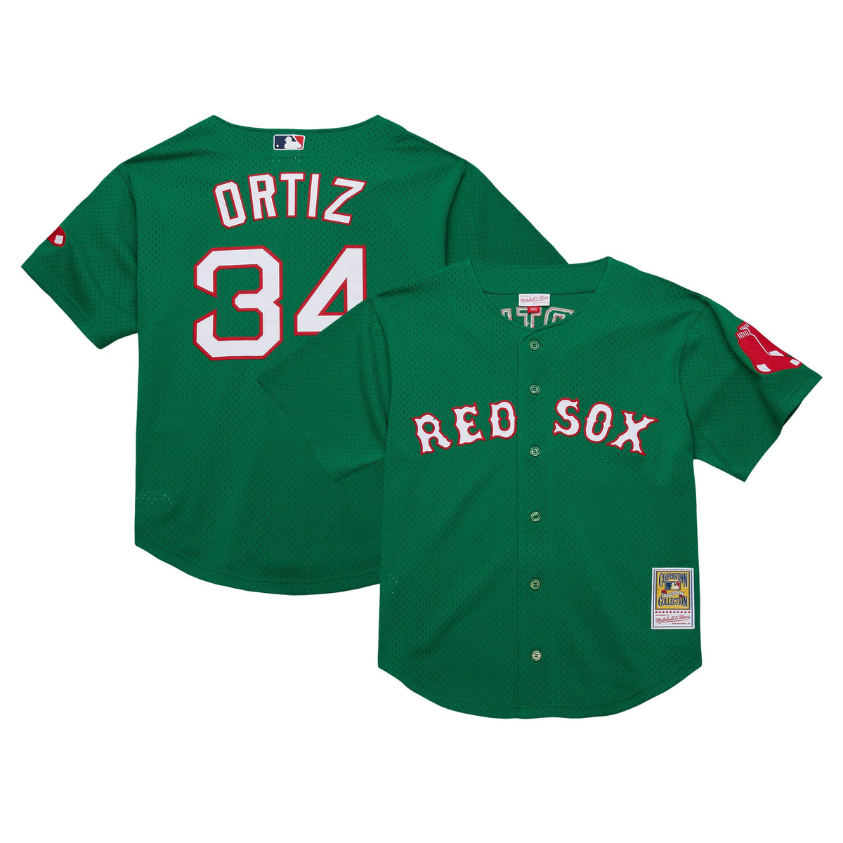 David Ortiz Boston Red Sox green Cooperstown jersey
