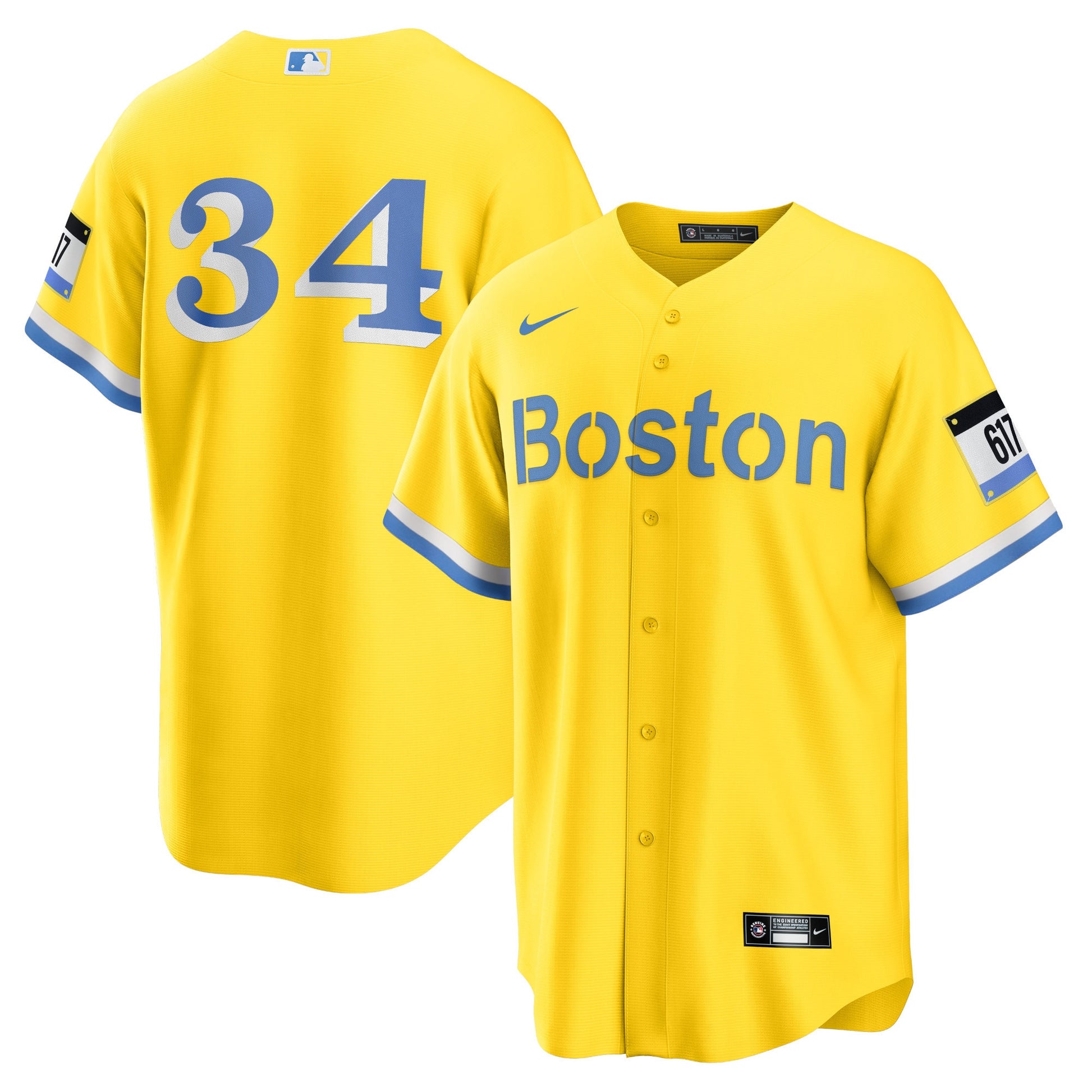 David Ortiz Boston Red Sox gold City Connect jersey