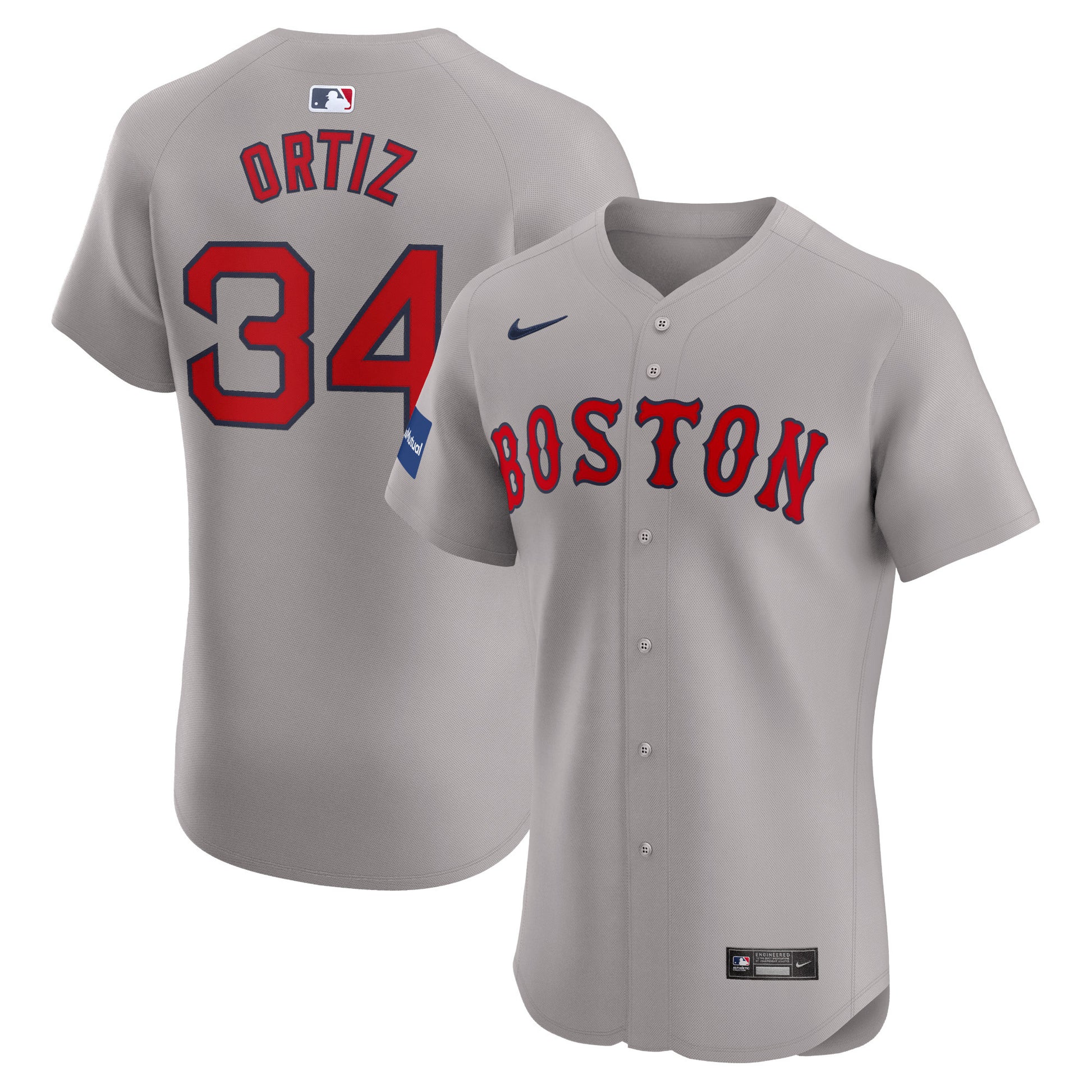 David Ortiz Boston Red Sox gray Elite jersey