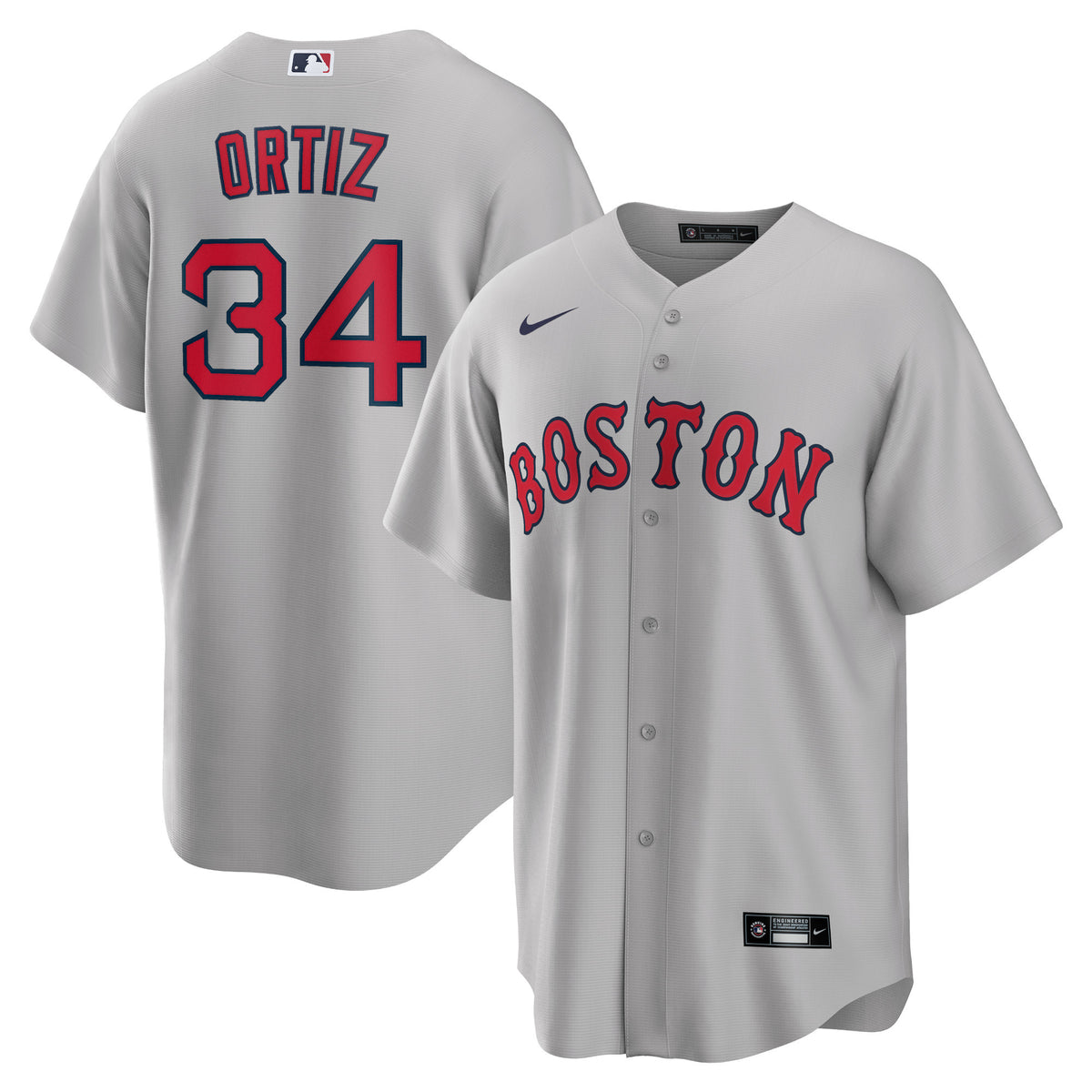 David Ortiz Boston Red Sox gray Road jersey