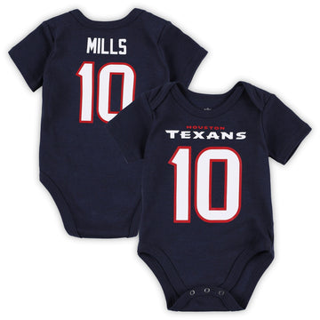 Davis Mills Newborn Bodysuit Houston Texans navy jersey