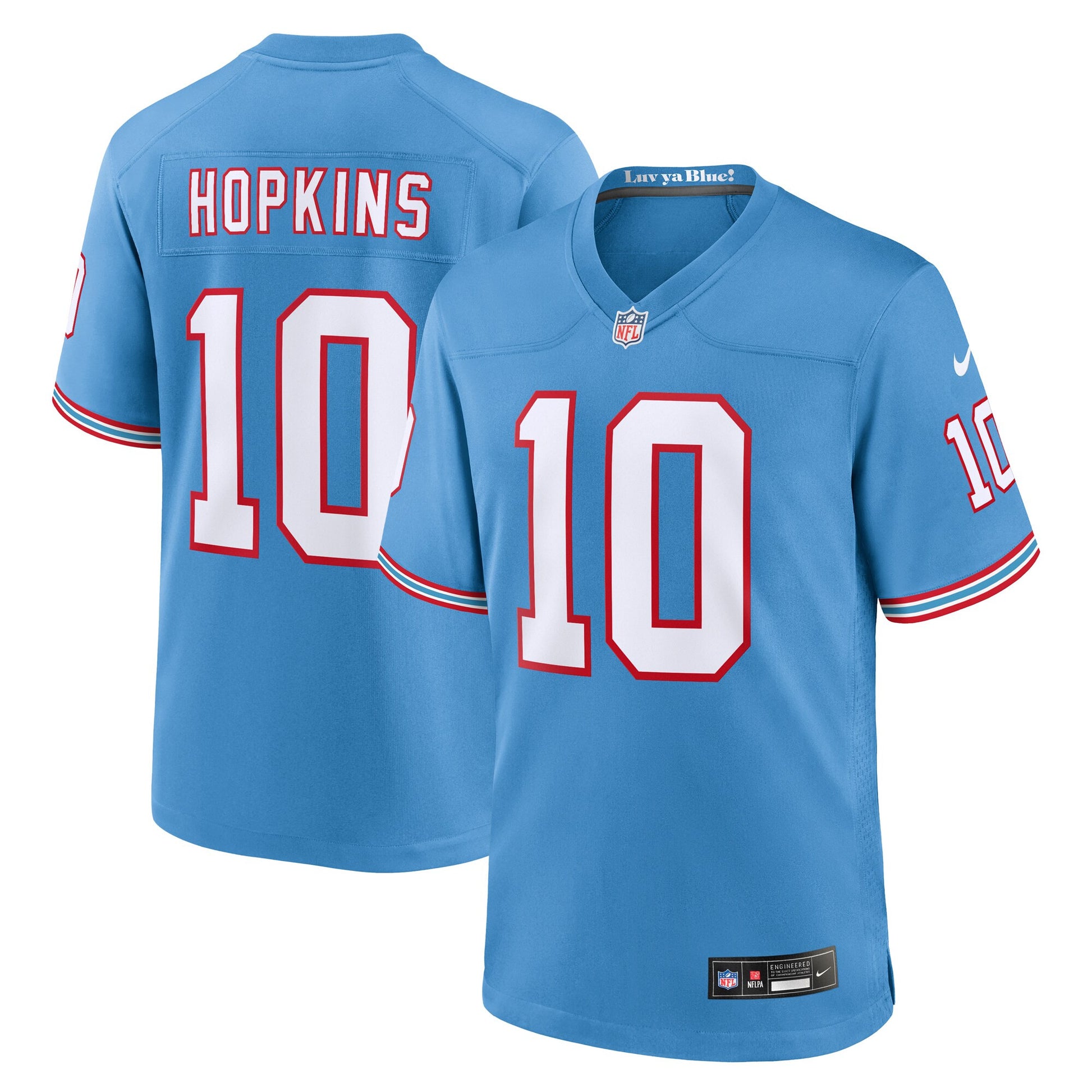 Deandre Hopkins Oilers Tennessee Titans blue Throwback jersey