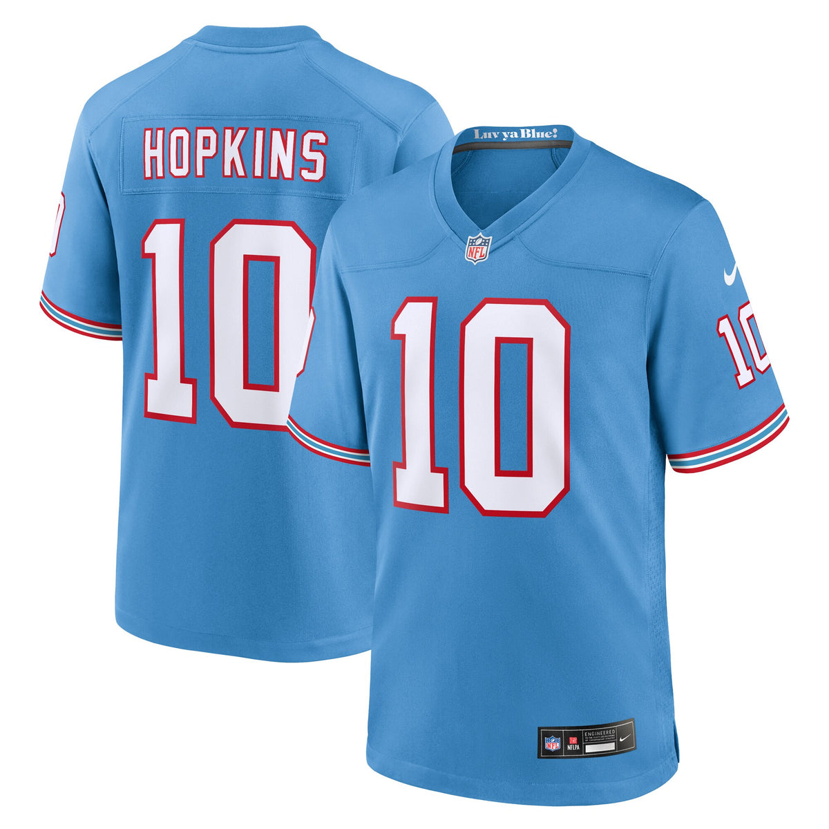 Deandre Hopkins Oilers Tennessee Titans blue Throwback jersey
