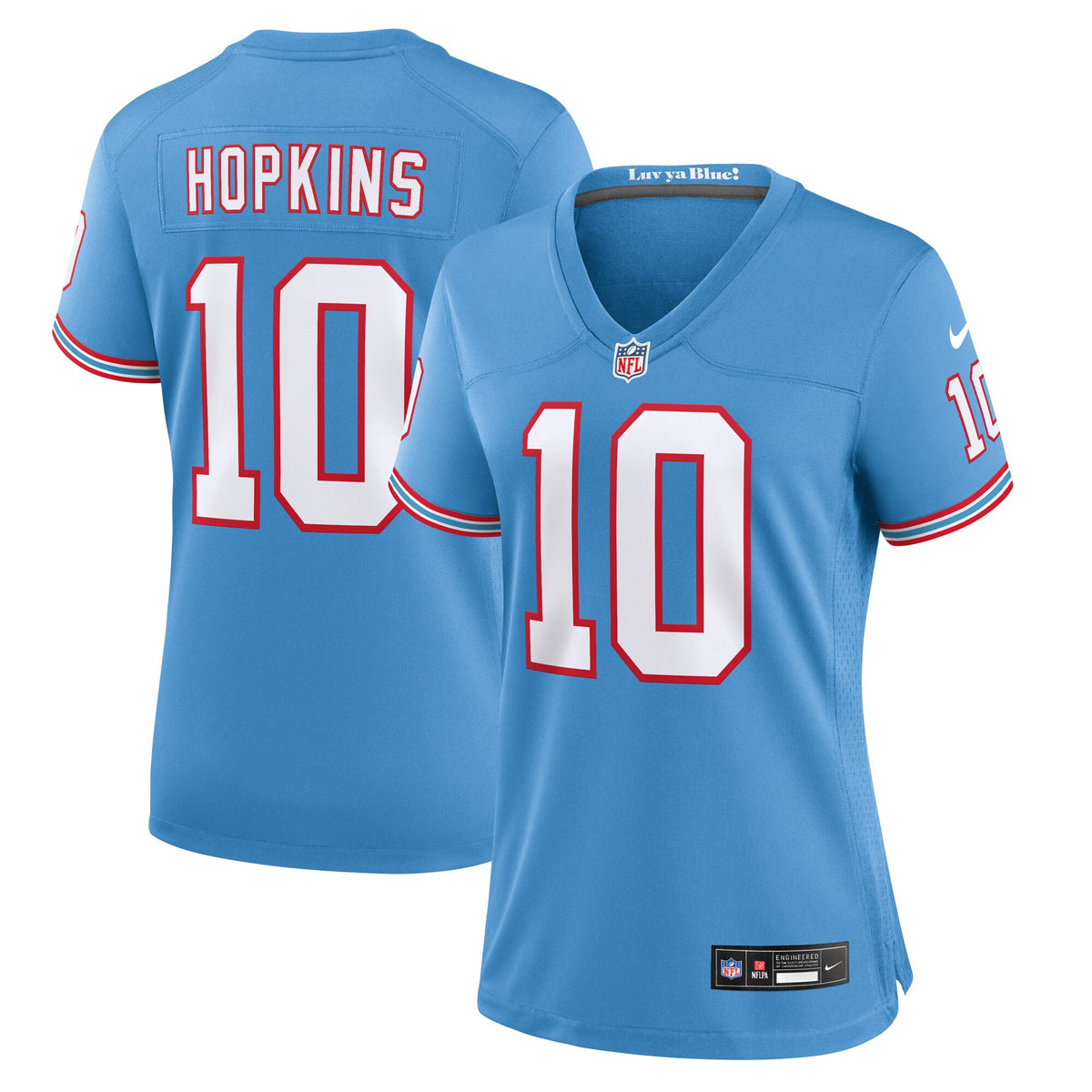 Deandre Hopkins Oilers Tennessee Titans blue Throwback jersey