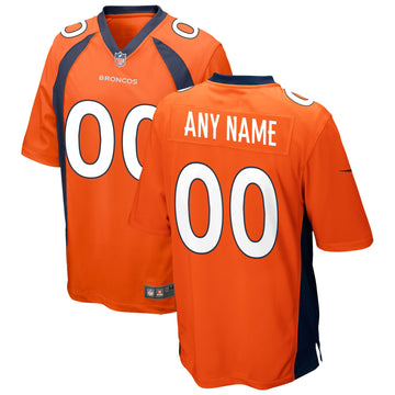 Custom Denver Broncos orange jersey