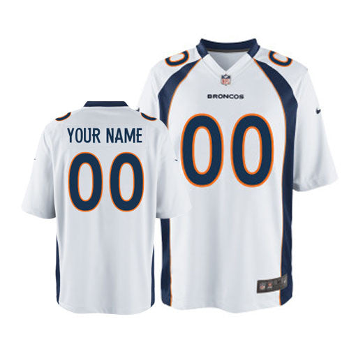 Custom Denver Broncos white Game jersey