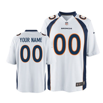 Custom Denver Broncos white Game jersey